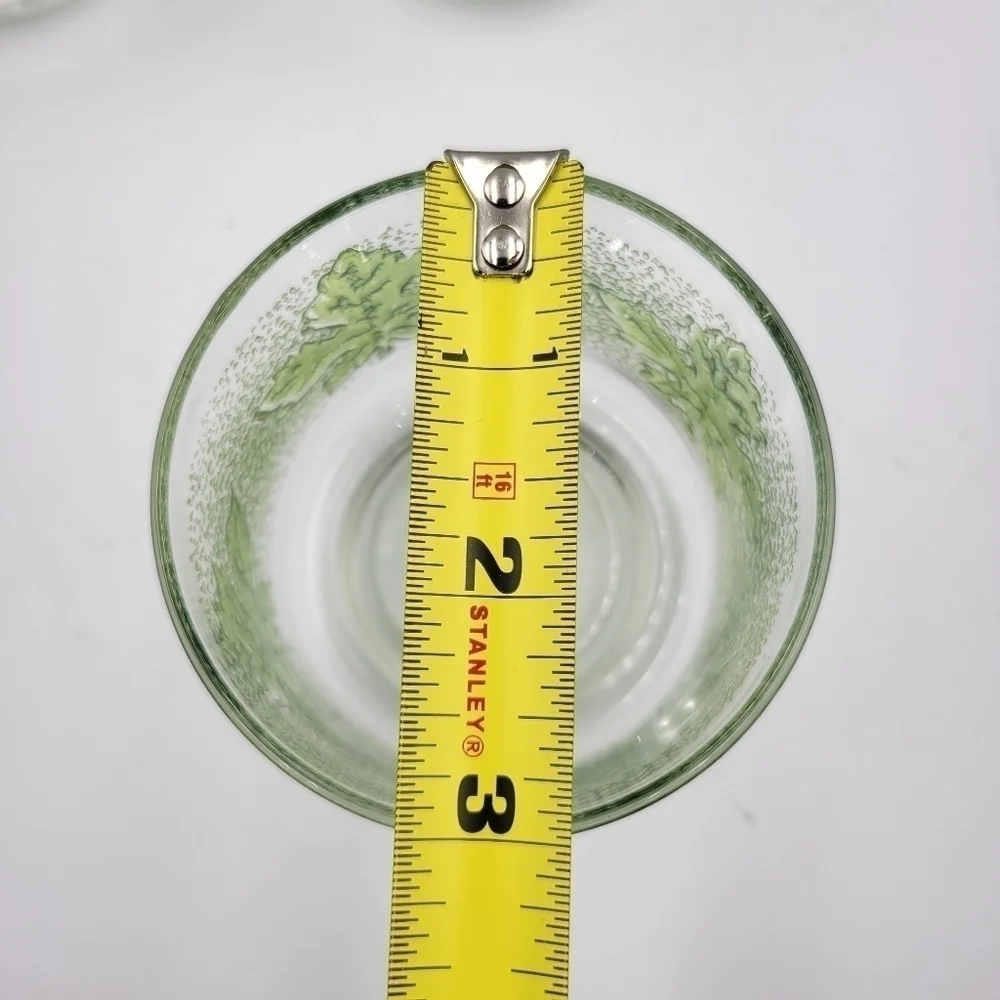 Vintage Libbey Green Oak Leaf Juice Glasses - set of 3